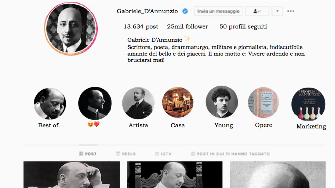 Gabriele D’Annunzio, un INFLUENCER di altri tempi